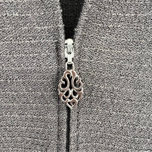 St. John Collection Brown Knit Evening Jacket 12 Blazer Velvet Swirl Accents - Picture 2 of 7